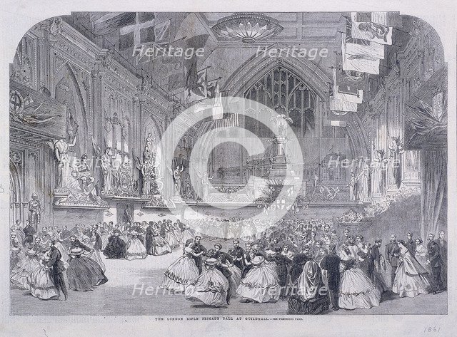 London Rifle Brigade Ball at Guildhall, London, 1861. Artist: Anon