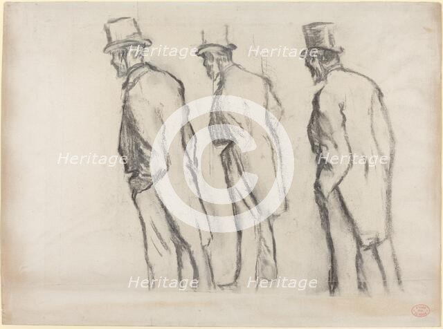Three Studies of Ludovic Halévy Standing, c. 1880. Creator: Edgar Degas.