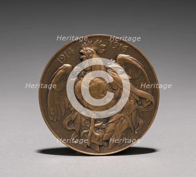 Medal (reverse), 1914-1916. Creator: Auguste Dujardin (French, 1847-1918).