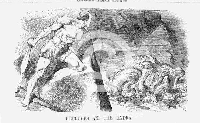 'Hercules and The Hydra', 1870. Artist: Joseph Swain