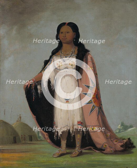 Pshán-shaw, Sweet-scented Grass, Twelve-year-old Daughter of Bloody Hand, 1832. Creator: George Catlin.