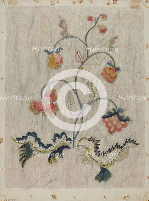 Bedspread Detail, 1935/1942. Creator: Mildred E Bent.