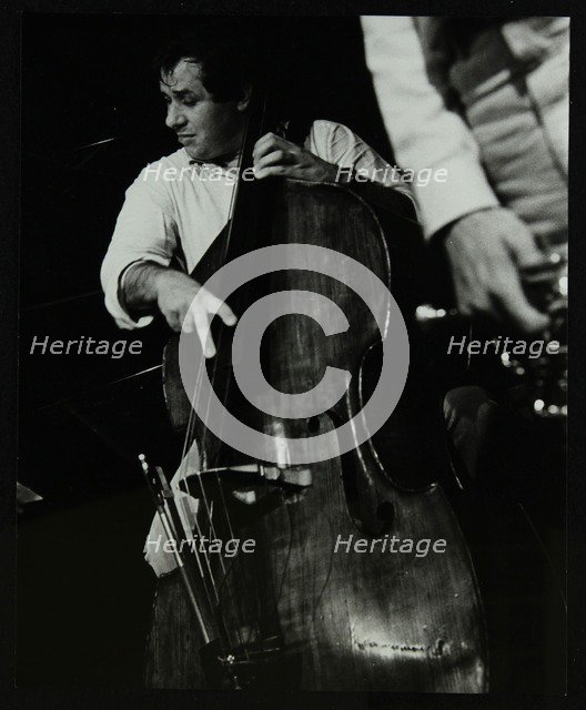 Chris Laurence playing the double bass at The Stables, Wavendon, Buckinghamshire. Artist: Denis Williams