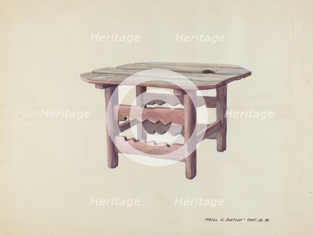 Small Table, c. 1937. Creator: Majel G. Claflin.