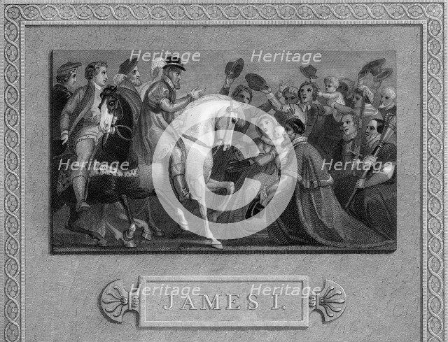 The entry of James I into London, c1603, (19th century). Artist: Unknown