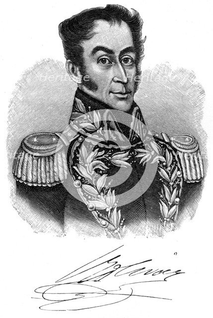 Simon Bolivar, 19th century South American revolutionary leader, (1901). Artist: Unknown