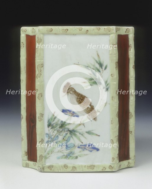 Famille rose brushpot, Yongzheng period, Qing dynasty, China, 1723-1735. Artist: Unknown