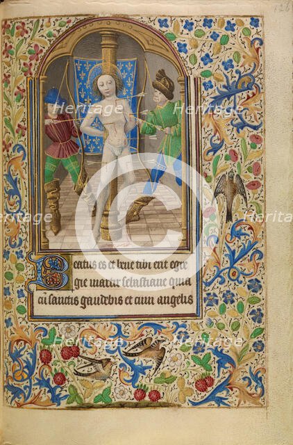 The Martyrdom of Saint Sebastian; Book of Hours, about 1466-1470. Creator: Master of Jacques of Luxembourg.