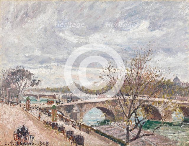 The Pont Royal, afternoon, overcast weather, 1903. Creator: Pissarro, Camille (1830-1903).