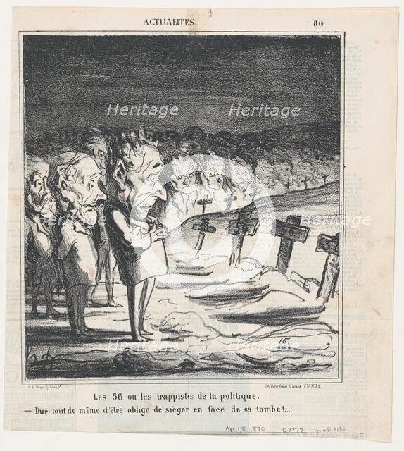 Les 56 ou les trappistes de la politique, 1870. Creator: Honore Daumier.
