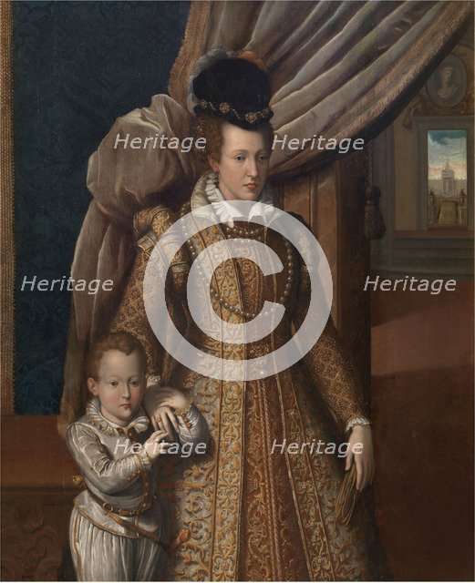 Portrait of Joanna of Austria (1547-1578), Grand Duchess of Tuscany, and her son Philip de' Medici, 