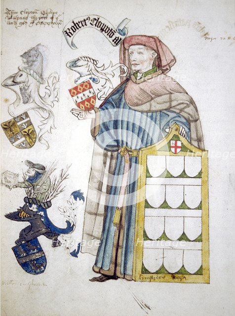 Robert Clopton, Lord Mayor of London 1441-1442, in his aldermanic robes, c1450.                      Artist: Roger Leigh