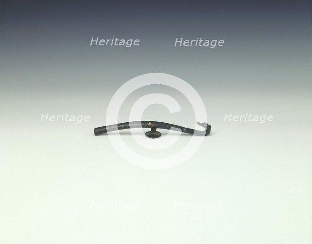Inlaid bronze garment hook, Western Han dynasty, China, 206 BC-8 AD. Artist: Unknown