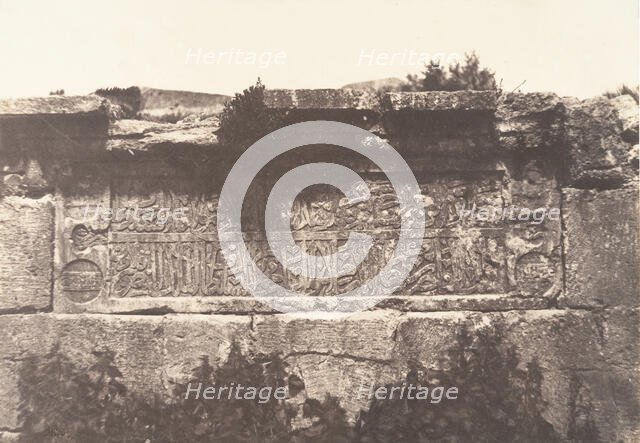 Jérusalem, Aqueduc de Ponce-Pilate, Inscription, 1854. Creator: Auguste Salzmann.