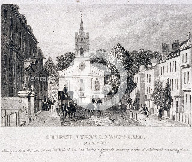 Church Street, Hampstead, London, c1840. Artist: Anon