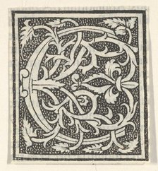 Initial letter C on patterned background, 1520., 1520. Creator: Anon.