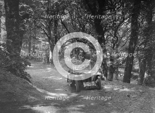 MG PA taking part in the B&HMC Brighton-Beer Trial, Fingle Bridge Hill, Devon, 1934. Artist: Bill Brunell.