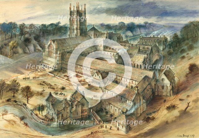 Fountains Abbey, c12th century, (c1950-1970). Artist: Alan Ernest Sorrell.