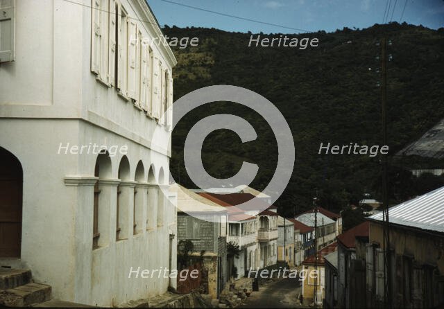 One of the steep streets on the hillsides, Charlotte Amalie, St. Thomas Island, Virgin Islands, 1941 Creator: Jack Delano.