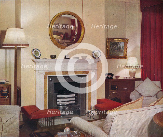 'Living-room in a flat in St. James's Street, S.W.1', c1939. Artist: Unknown.
