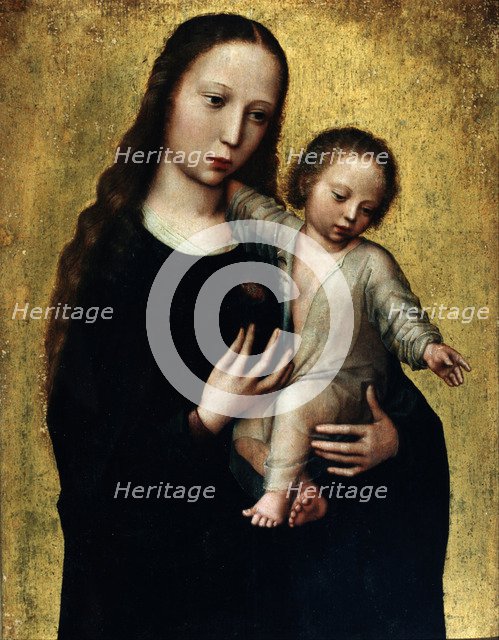 The Virgin Mary with the Child Jesus in a Shirt. Artist: Benson, Ambrosius (1495-1550)