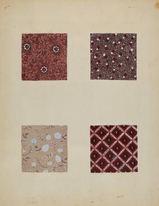 Materials from Patchwork Quilt, c. 1936. Creator: Katherine Hastings.