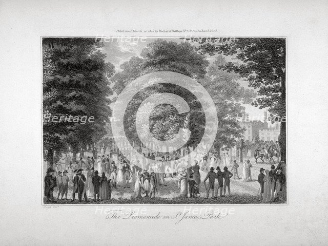 The Promenade in St James's Park, Westminster, London, 1804. Artist: Anon