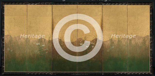 Autumn Evening with Full Moon on Musashino Plain, early 1600s. Creator: Unknown.