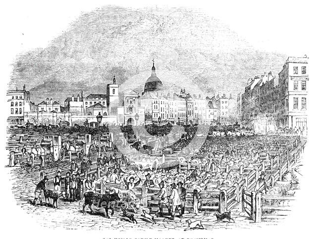 Smithfield Cattle Market, at Christmas, 1844. Creator: Unknown.