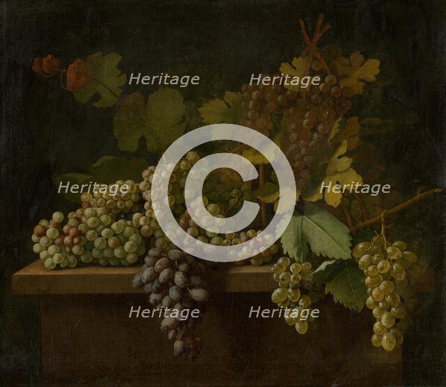 Still life with grapes, 1740-1750. Creator: Istvan Mihsaly Izbeghy.