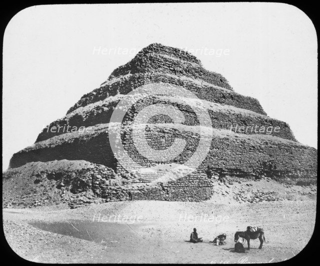 Stepped pyramid of King Djoser, Saqqara, Egypt, c1890. Artist: Newton & Co