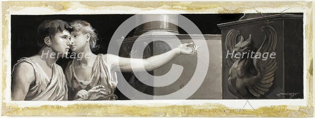 They had Arrived Before a Pillared Porch, 1885. Creator: Will H. Low.