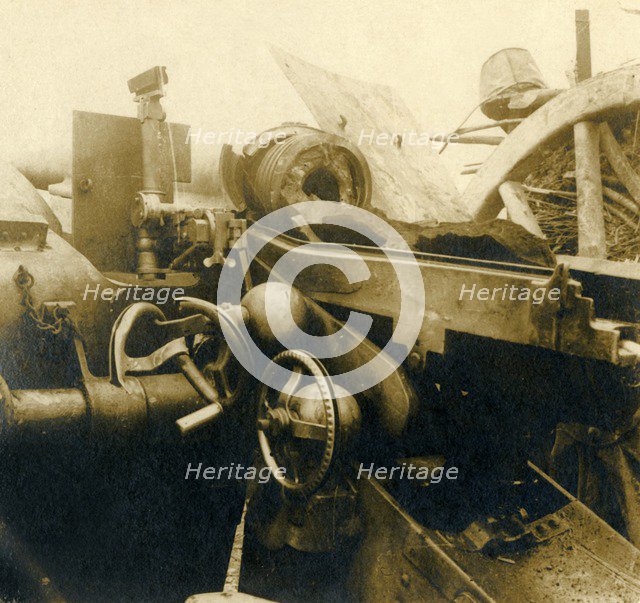 Destroyed cannon, c1914-c1918. Artist: Unknown.