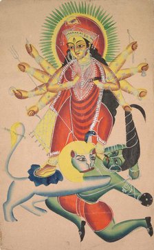Durga Killing the Demon Mahisha, 1800s. Creator: Unknown.