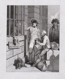 'A whistling shop : Tom & Jerry visiting Logic, on board the Fleet', Fleet Prison, London, 1821. Artist: George Cruikshank