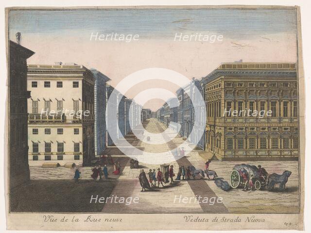 View of the Strada Nuova in Genoa, 1700-1799. Creator: Unknown.