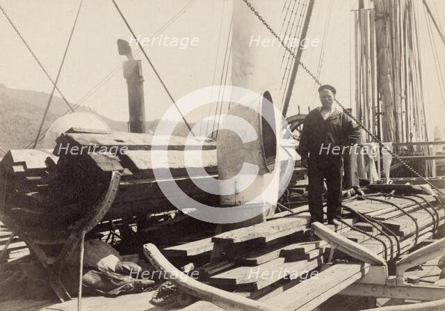 Lumber for the Anadyr Expedition on the Booms Deck, 1889. Creator: Unknown.