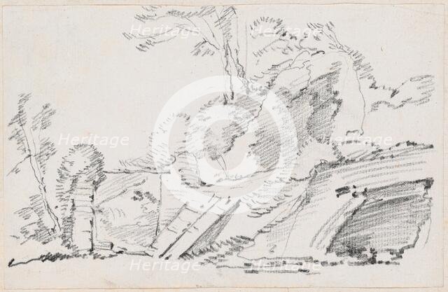 An Ancient Wall with a Ruined Gate, 1744/1750. Creator: Joseph-Marie Vien the Elder.