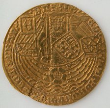 Coin with Rose Noble and Edward IV, British, 1464-1470. Creator: Unknown.