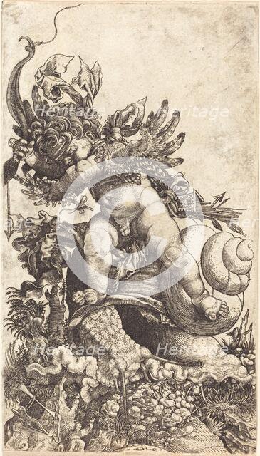 Cupid Riding a Snail over Fungus Vegetation, probably c. 1533. Creator: Master H.L..