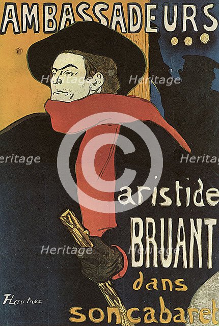 'Bruant in Ambassadeurs', 1892.  Artist: Henri de Toulouse-Lautrec
