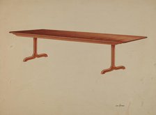 Shaker Refectory Table, c. 1939. Creator: Lon Cronk.