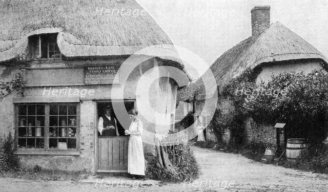 Family grocer, corner of Bradford Peverell, Wessex, c1922. Artist: Unknown