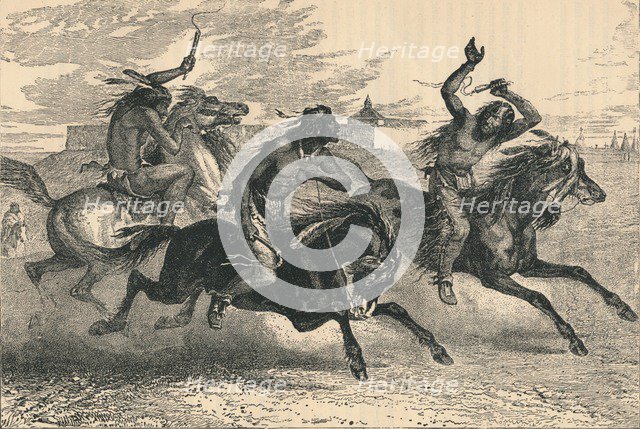 An Indian Horse Race, c19th century. Artist: Unknown