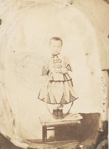 [Child Posed with Hoop], 1856. Creator: Unknown.