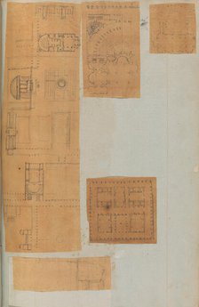 Page from a Scrapbook containing Drawings and Several Prints of Architecture, Int..., ca. 1800-1850. Creators: Workshop of Charles Percier, Workshop of Pierre François Léonard Fontaine.