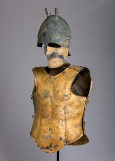 Helmet of the Italo-Chalcidian Type, Anatomical Cuirass, and Left Greave, late 5th-4th cent B.C. Creator: Unknown.