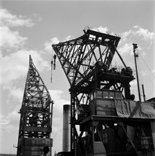 Cranes in London docks, c1945-c1965. Artist: SW Rawlings