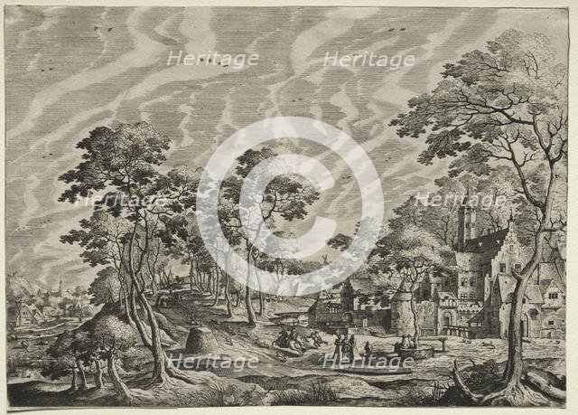 Landscape with a Chateau at the right, 1630. Creator: ; ; Hieronymus Cock (Netherlandish, 1500-1570).
