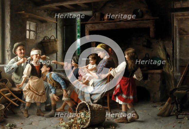 The Blind Man's Buff. Creator: Torriglia, Giovanni Battista (1858-1937).